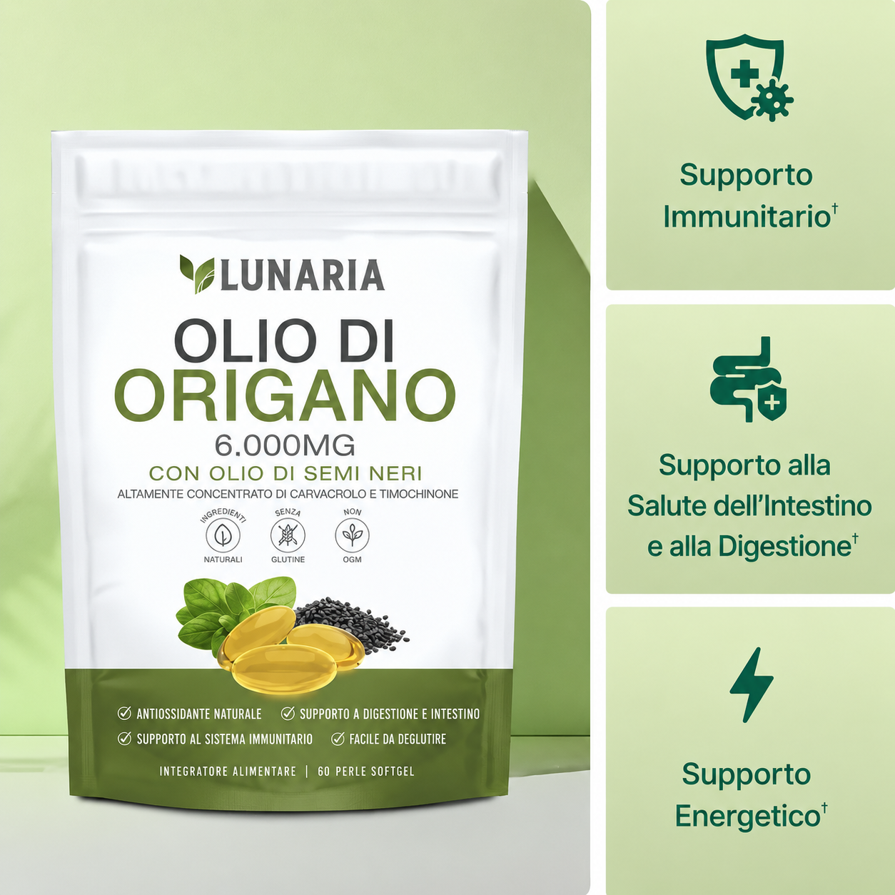 Lunaria® Gelatine di Olio di Origano