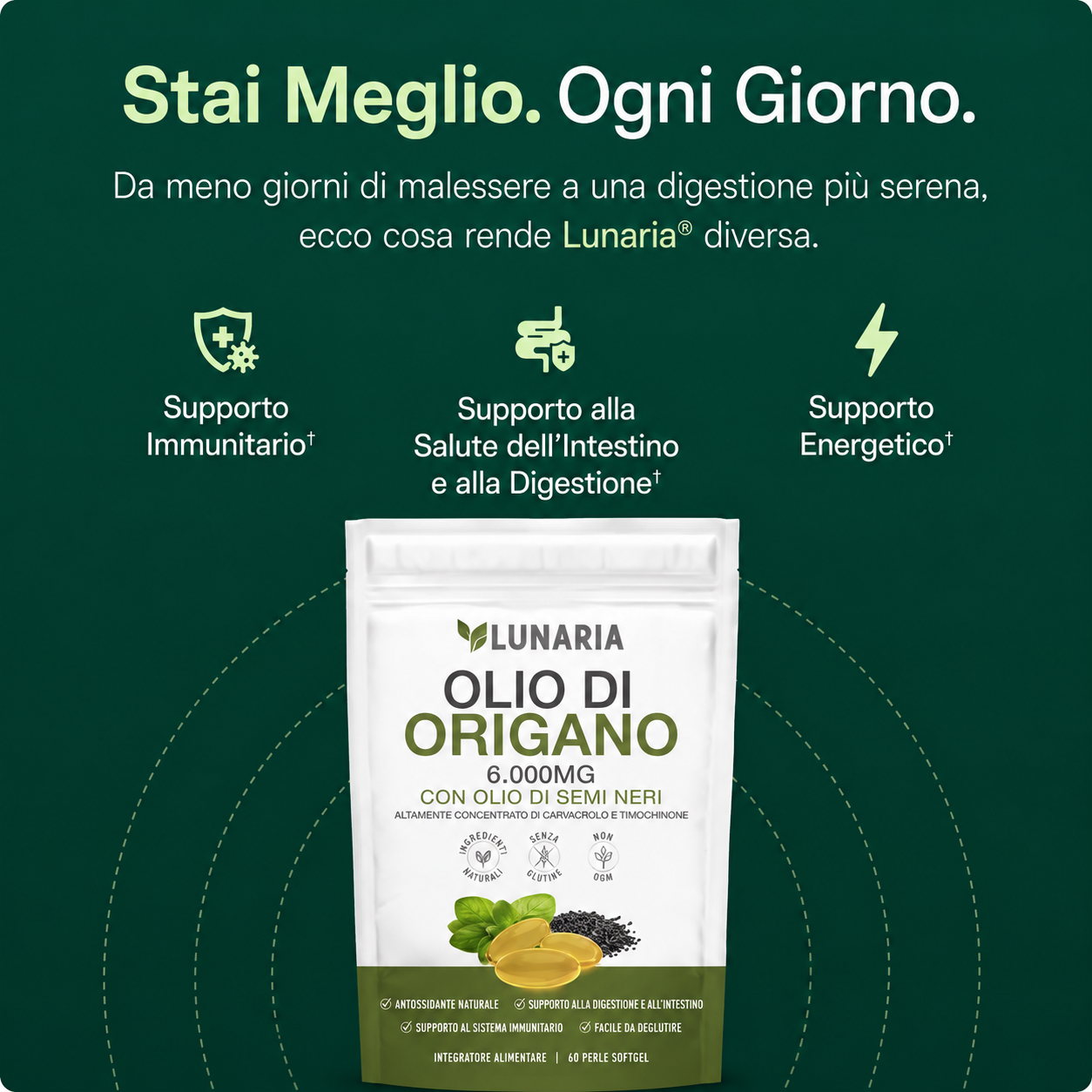 Lunaria® Gelatine di Olio di Origano